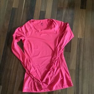 Nike Womens Pink Round Neck Long Sleeve Athletic Fit Pullover Workout Top Medium